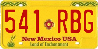 NM license plate 541RBG