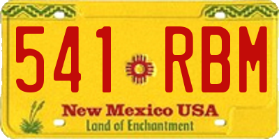 NM license plate 541RBM