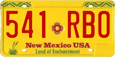 NM license plate 541RBO