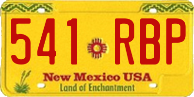 NM license plate 541RBP