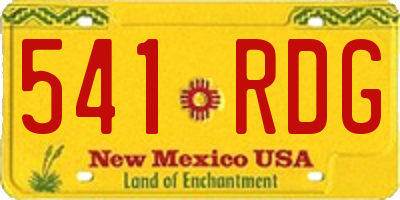 NM license plate 541RDG