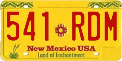 NM license plate 541RDM