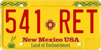 NM license plate 541RET