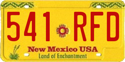 NM license plate 541RFD