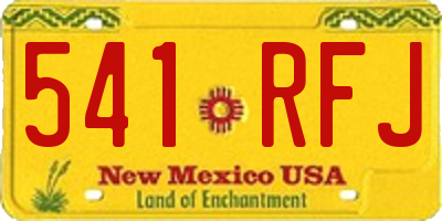 NM license plate 541RFJ