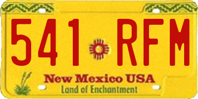 NM license plate 541RFM