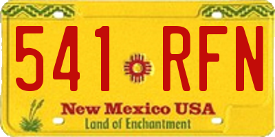 NM license plate 541RFN