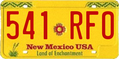 NM license plate 541RFO