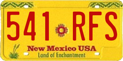 NM license plate 541RFS