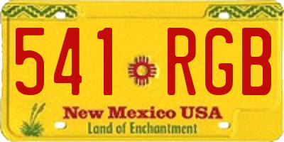 NM license plate 541RGB