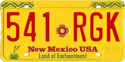NM license plate 541RGK