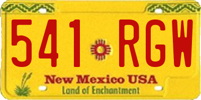 NM license plate 541RGW