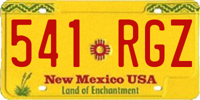 NM license plate 541RGZ