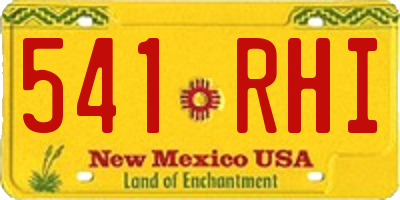 NM license plate 541RHI