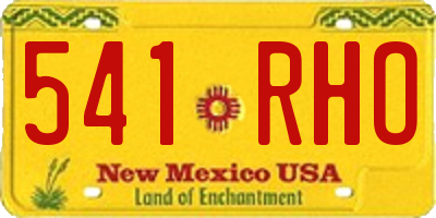 NM license plate 541RHO