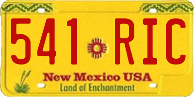 NM license plate 541RIC