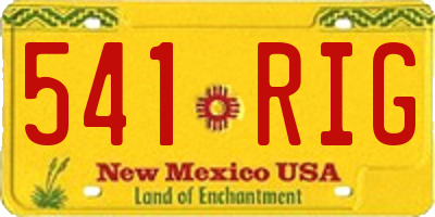 NM license plate 541RIG