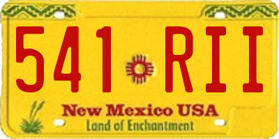 NM license plate 541RII