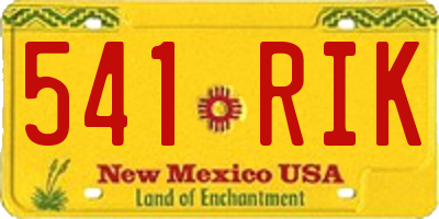 NM license plate 541RIK