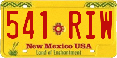 NM license plate 541RIW