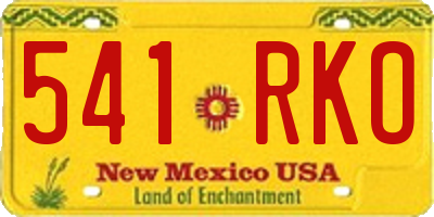 NM license plate 541RKO