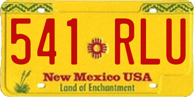 NM license plate 541RLU
