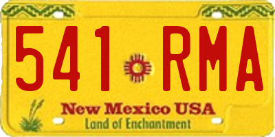 NM license plate 541RMA