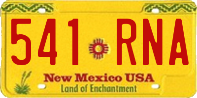 NM license plate 541RNA