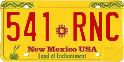 NM license plate 541RNC
