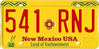 NM license plate 541RNJ