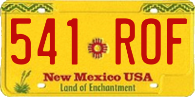 NM license plate 541ROF