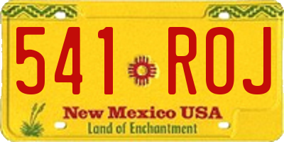 NM license plate 541ROJ