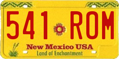 NM license plate 541ROM