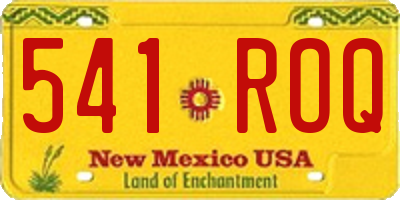 NM license plate 541ROQ