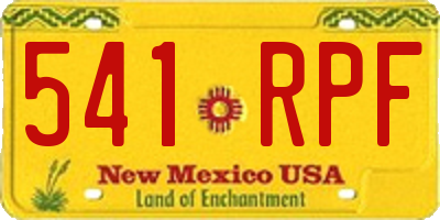 NM license plate 541RPF