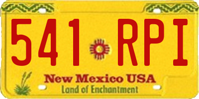 NM license plate 541RPI