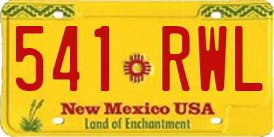 NM license plate 541RWL