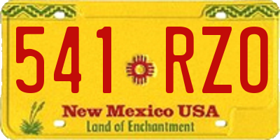 NM license plate 541RZO