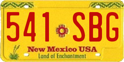 NM license plate 541SBG