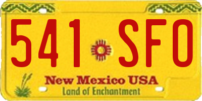 NM license plate 541SFO