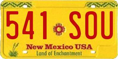 NM license plate 541SOU