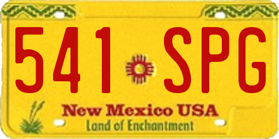 NM license plate 541SPG