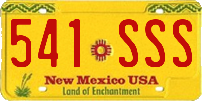NM license plate 541SSS