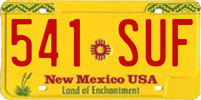 NM license plate 541SUF