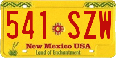 NM license plate 541SZW
