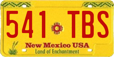 NM license plate 541TBS