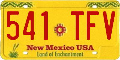 NM license plate 541TFV
