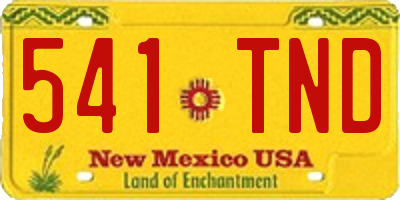 NM license plate 541TND