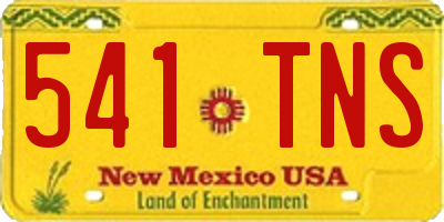 NM license plate 541TNS