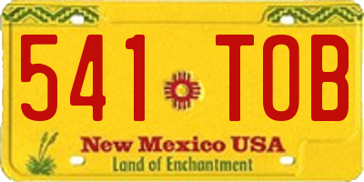 NM license plate 541TOB